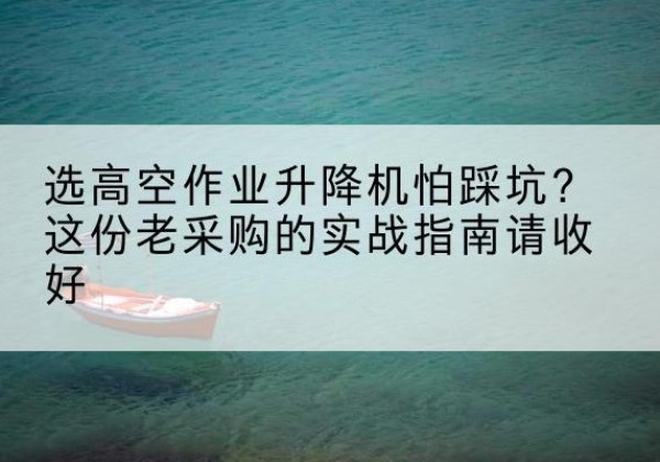 罗定高空作业升降机厂家推荐-选高空作业升降机怕踩坑？这份老采购的实战指南请收好